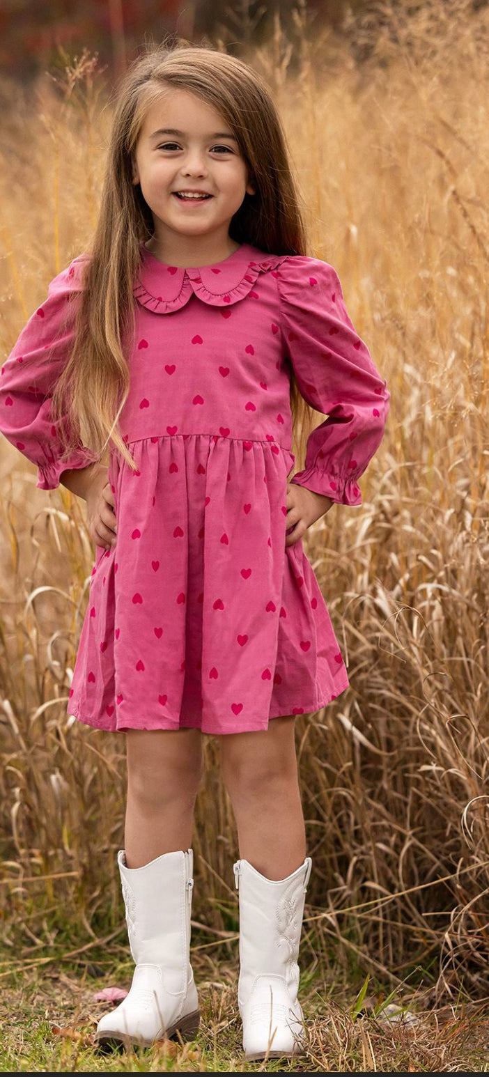 Pink Heart Dress Longsleeve