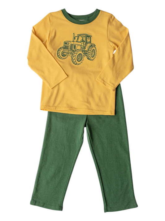 Tractor Embroidered Pant Set