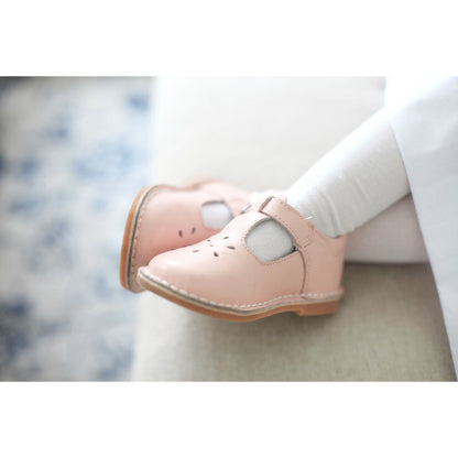 Joy Classic Leather Light Pink T Strap
