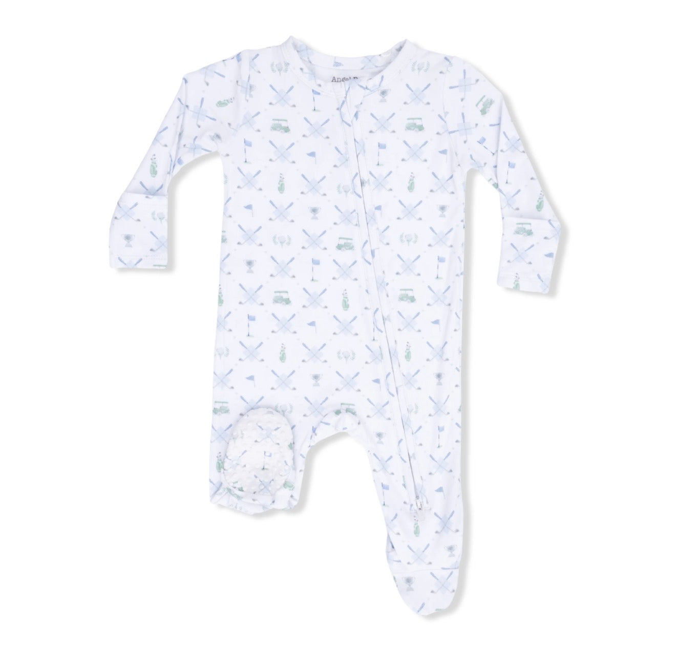 Golf Trellis Blue 2 Way Zipper Footie