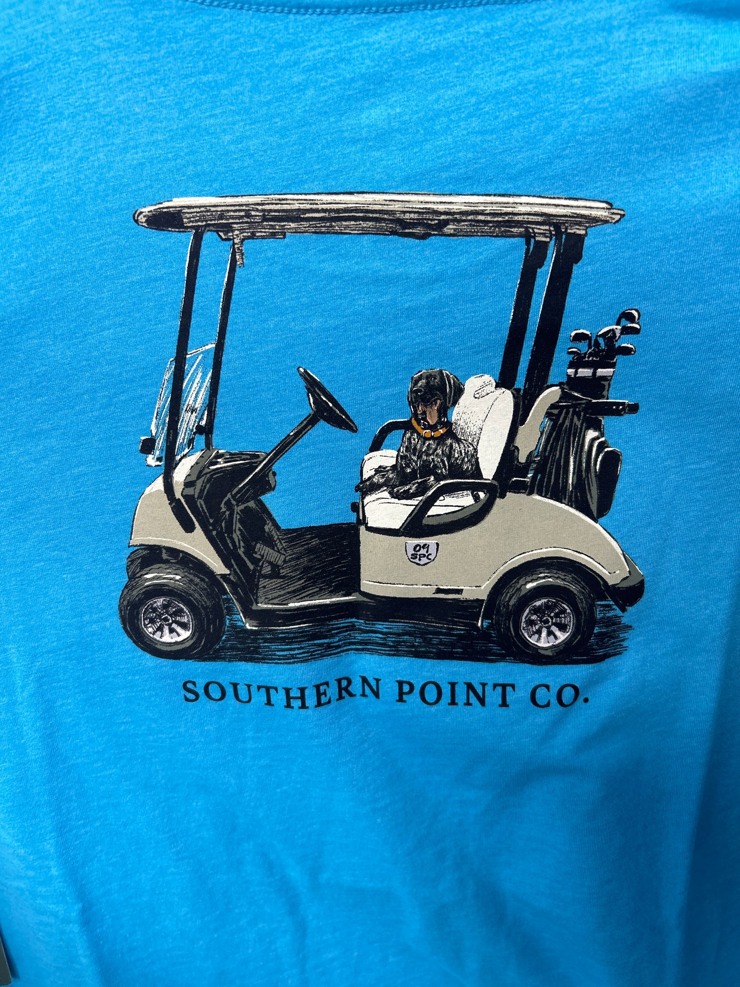Southern Point Youth Tee Hawaiian Blue With Golf Cart