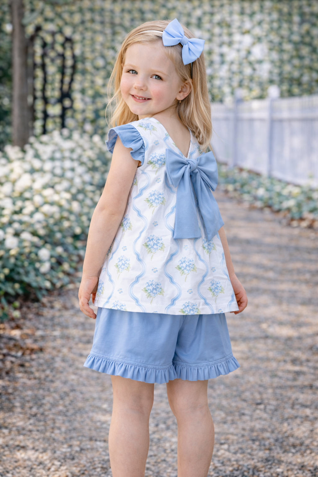 Blue Hydrangea Short Set