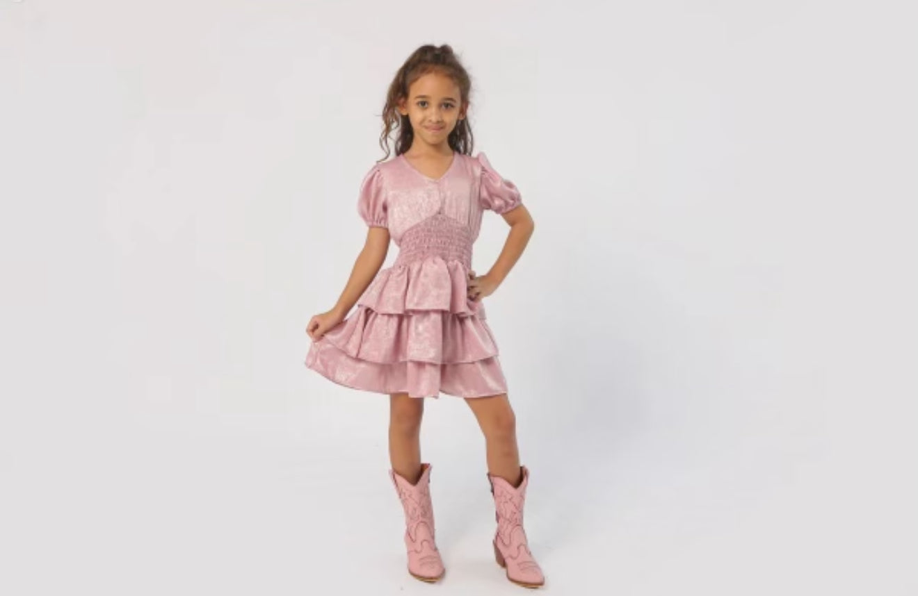 Joyous and Free Gratitude Pink Foil Dress