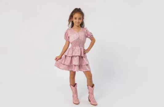 Joyous and Free Gratitude Pink Foil Dress