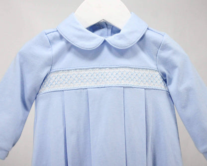 Blue and White Geometric Levi Gown