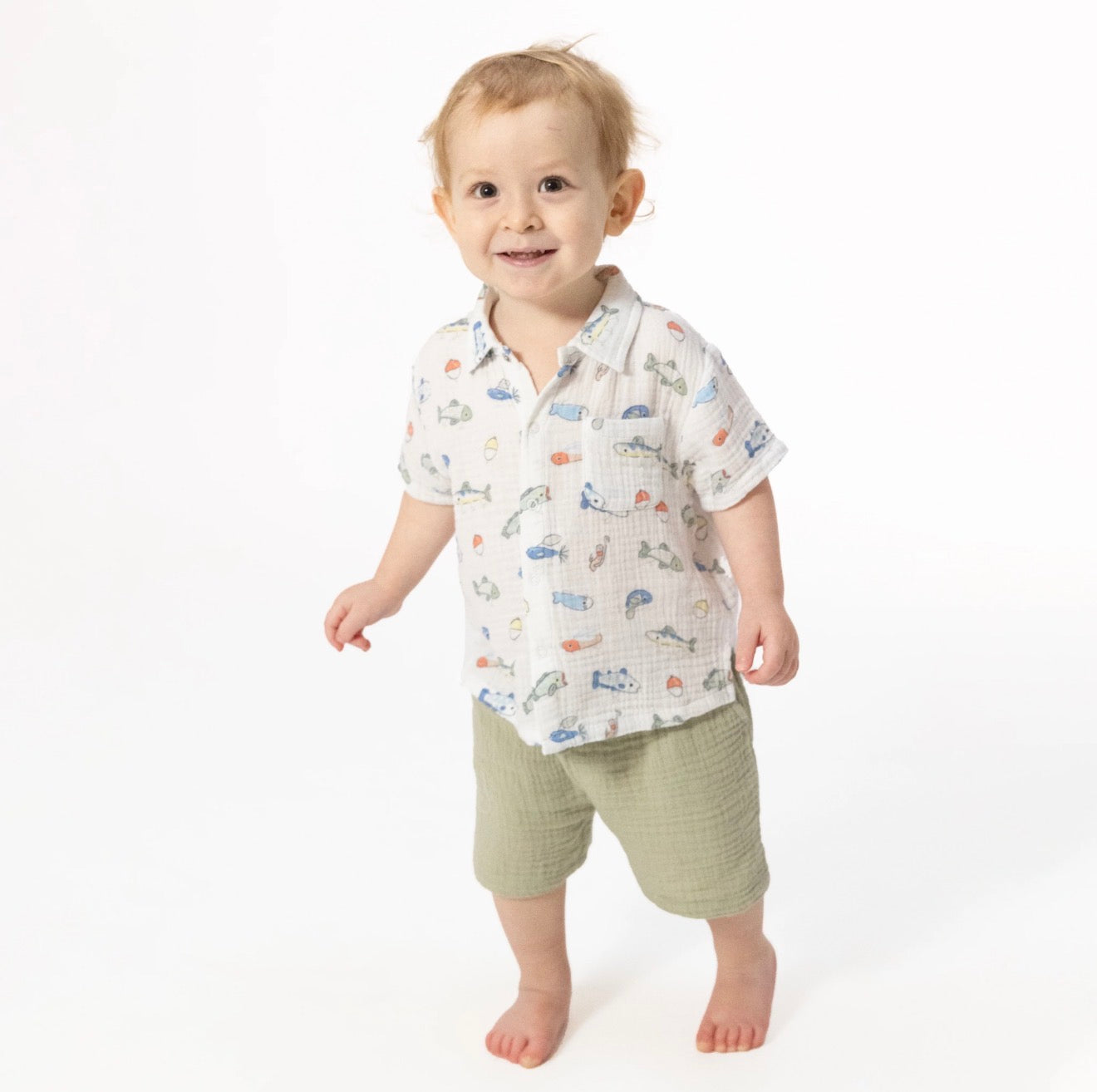 Fishing Lures Polo with Casual Shorts