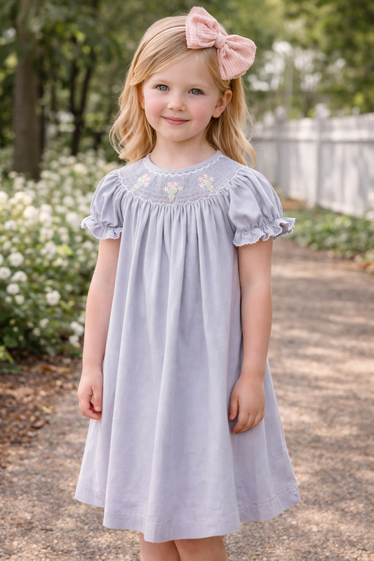 Flower Bouquet Smocked Bishop
