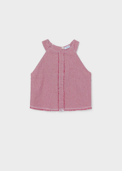 Girls Stripe Denim Top
