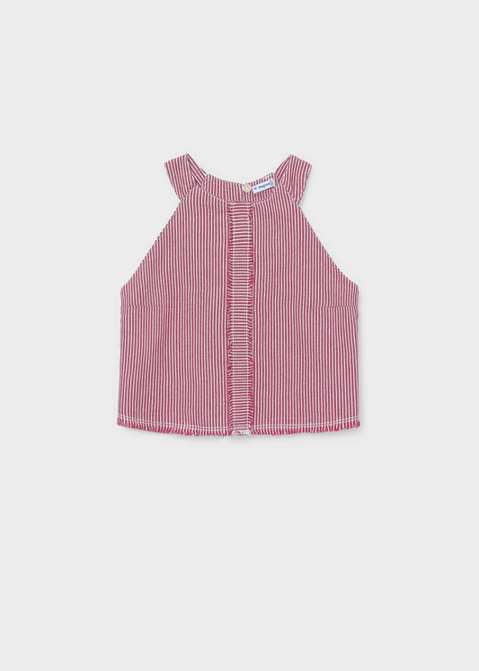 Girls Stripe Denim Top