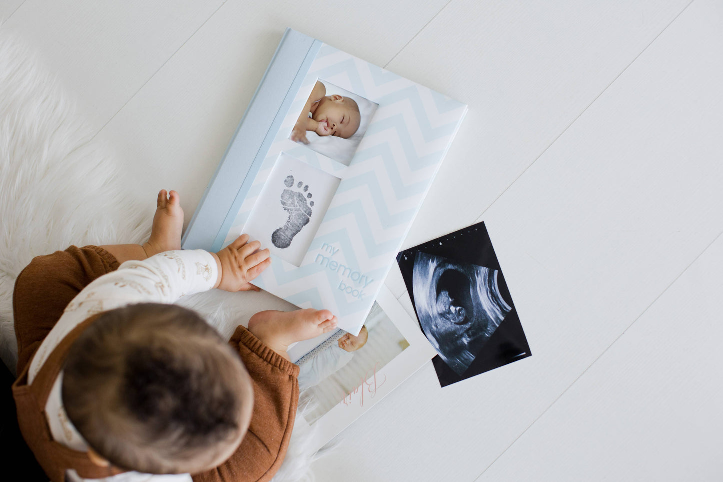 Chevron Baby Book and Clean-Touch Ink Pad Kit