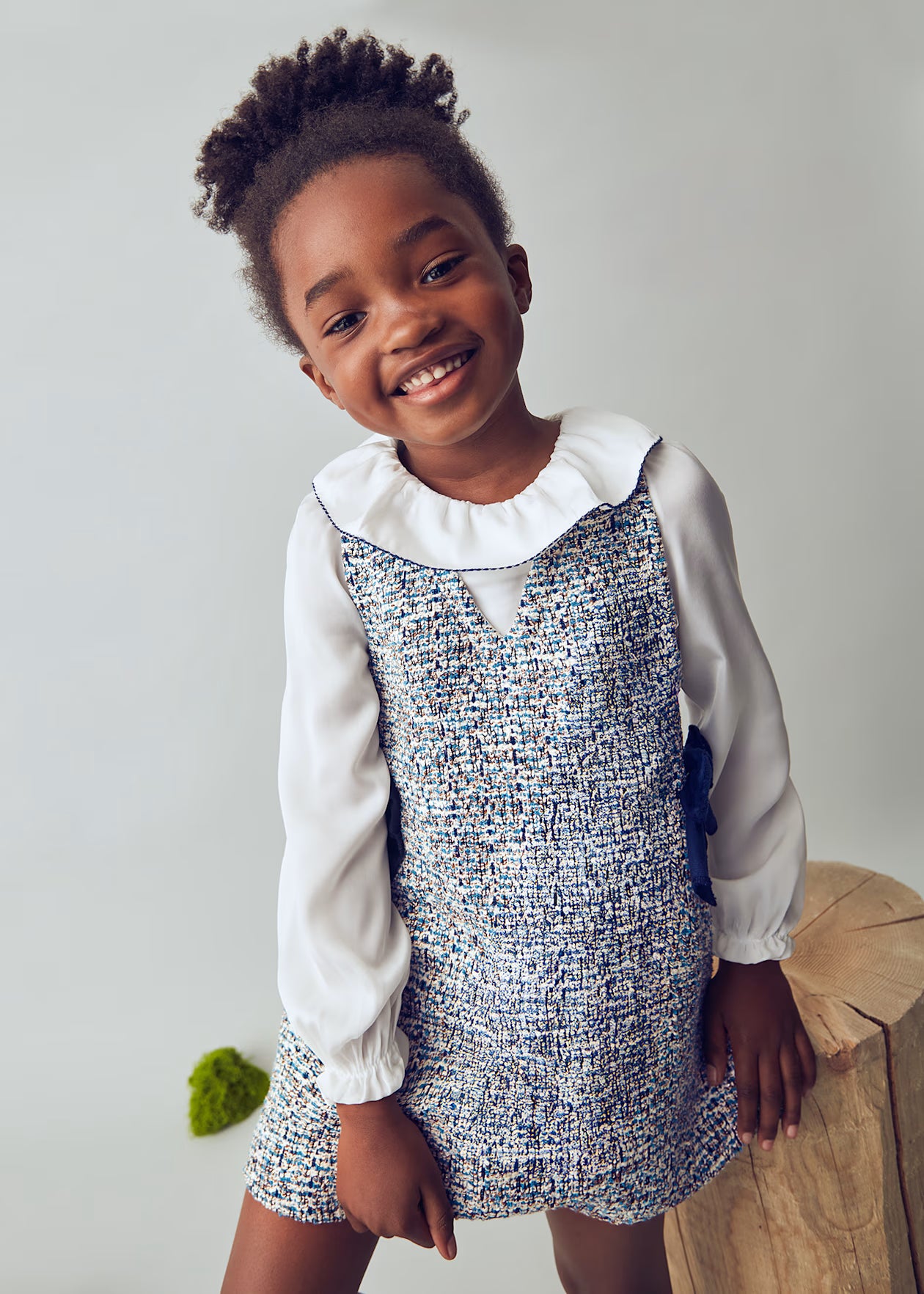 Girls Pinafore Tweed Dress