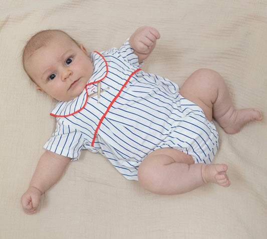 Baseball Stripe Classic Box Pleat Bubble