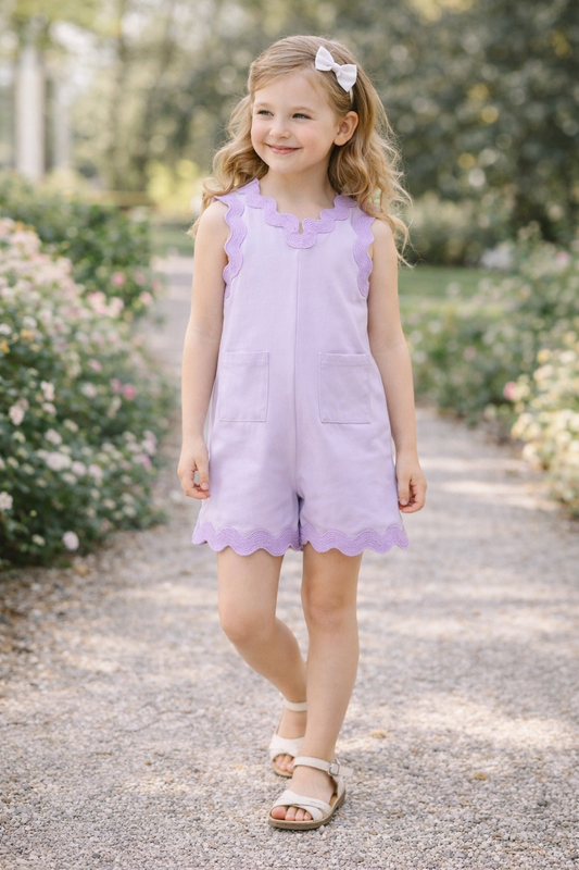 Vivi Lavender Ric Rac Romper