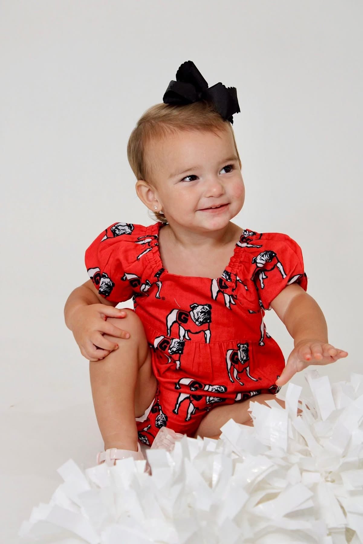 Georgia Bulldog Puff Sleeve Bubble