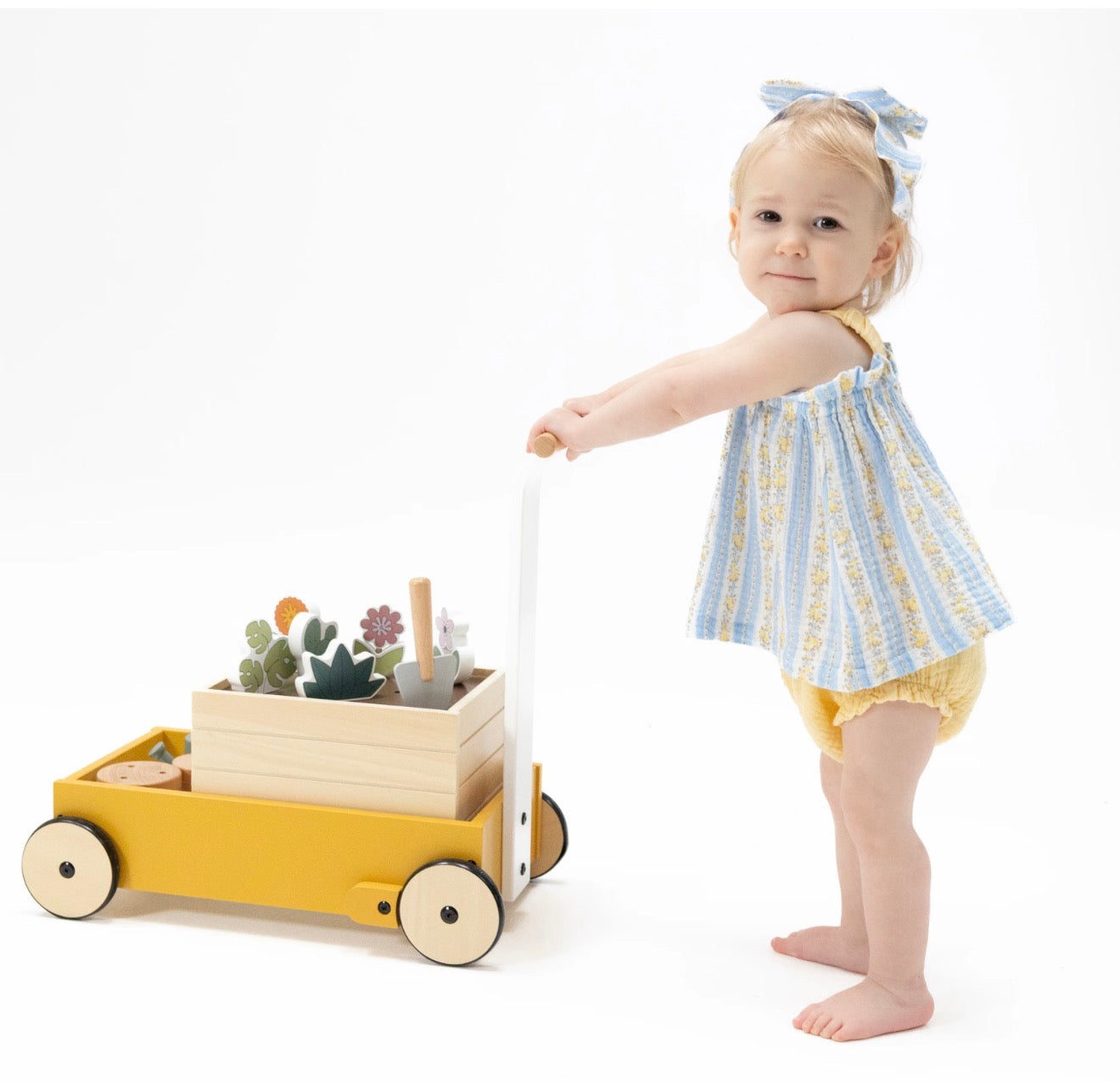 Odalys Floral Stripe-Top with Bows and Ruffle Leg Bloomer