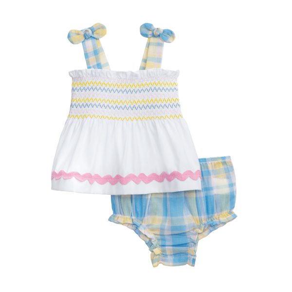 Smocked Ric Rac Pinafore Set