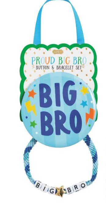 Big Bro Big Sis Button and Bracelet Set