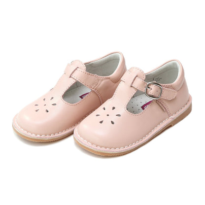 Joy Classic Leather Light Pink T Strap