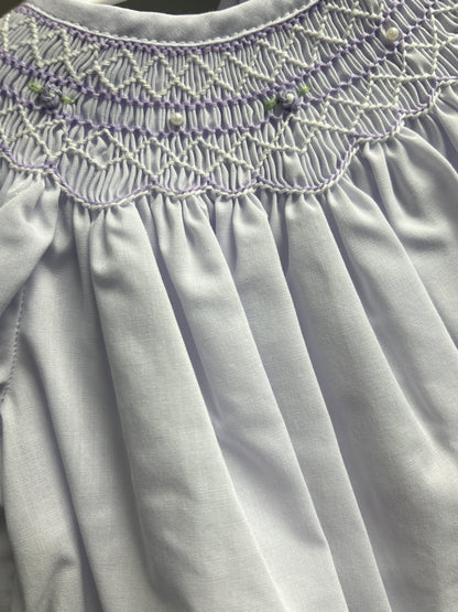 Purple Smock Dress with Pearl Embellishment