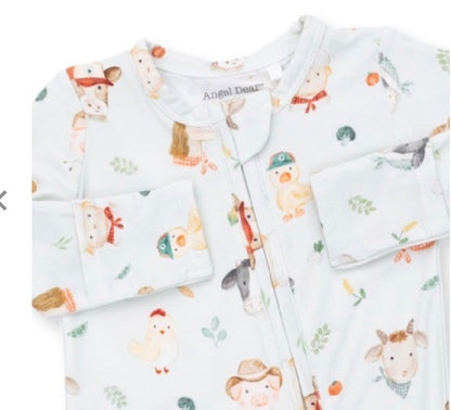 Baby Farm Faces 2way Zipper Footie