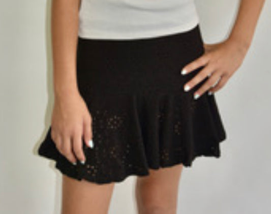 Black Eyelet Skirt