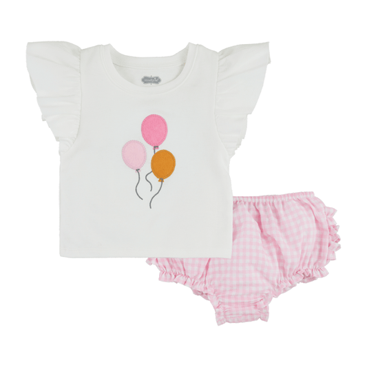 Balloon Ruffle Pinafore Set