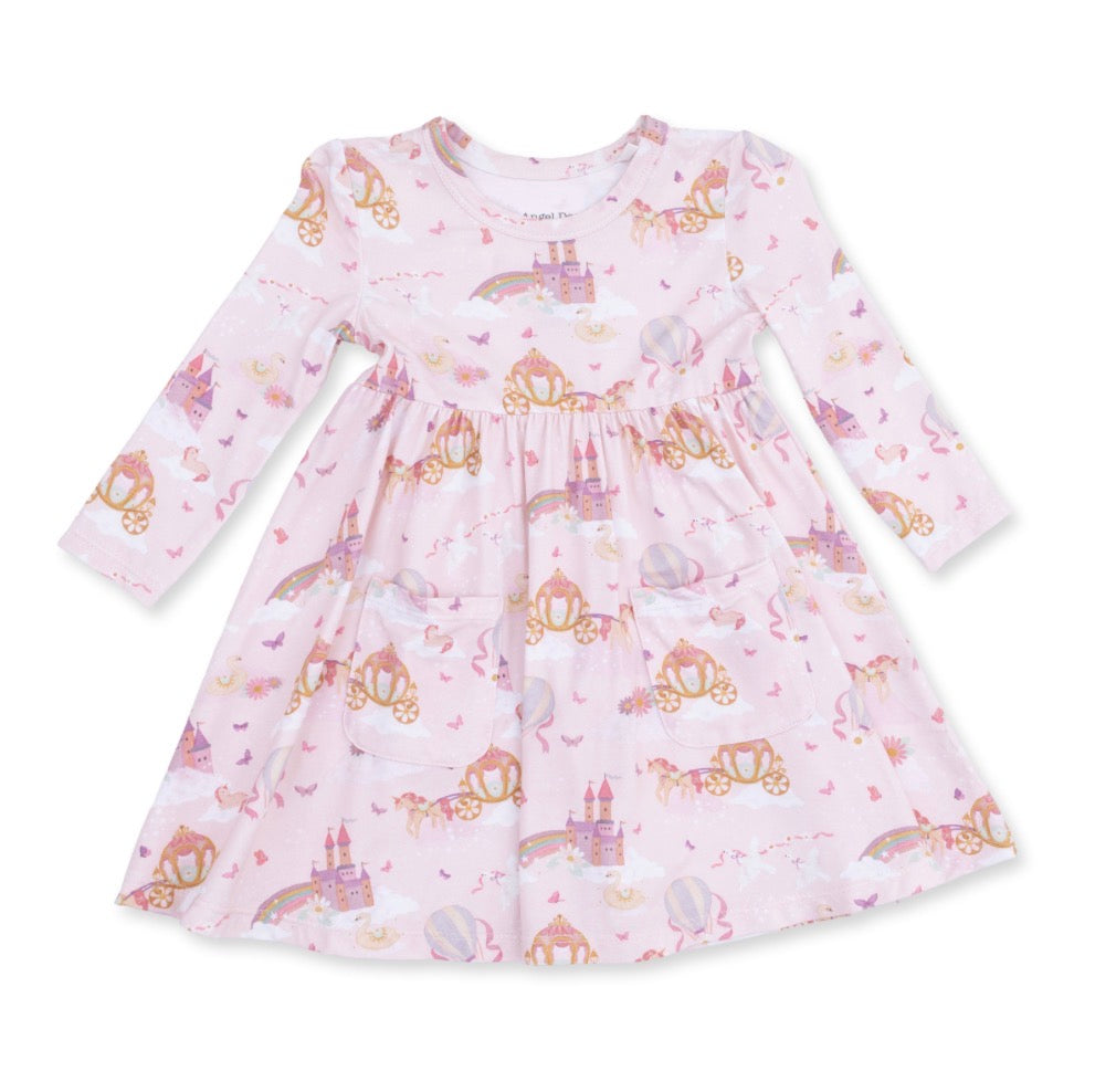 Princess unicorns and Castle - Twirly Dress w/ Bike Shorts