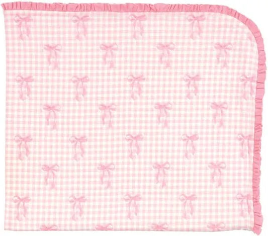 Bow Gingham Arrival Blanket