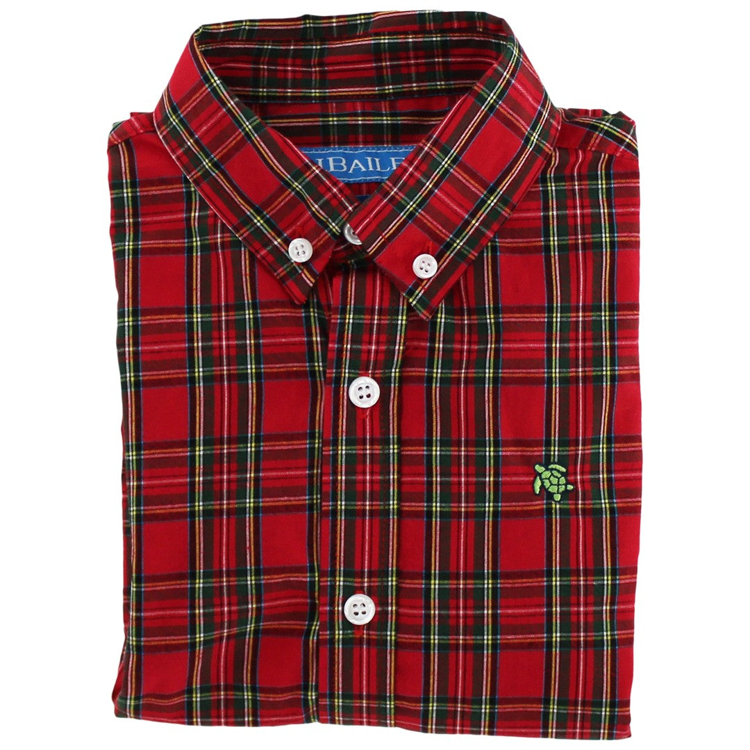 Roscoe Button Down Shirt -Tartan Festive
