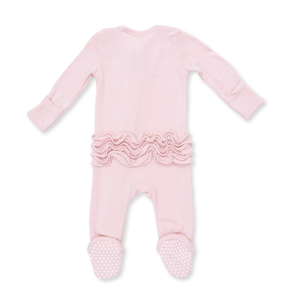 Solid Pink 2way Zipper Footie