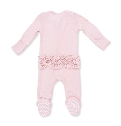 Solid Pink 2way Zipper Footie