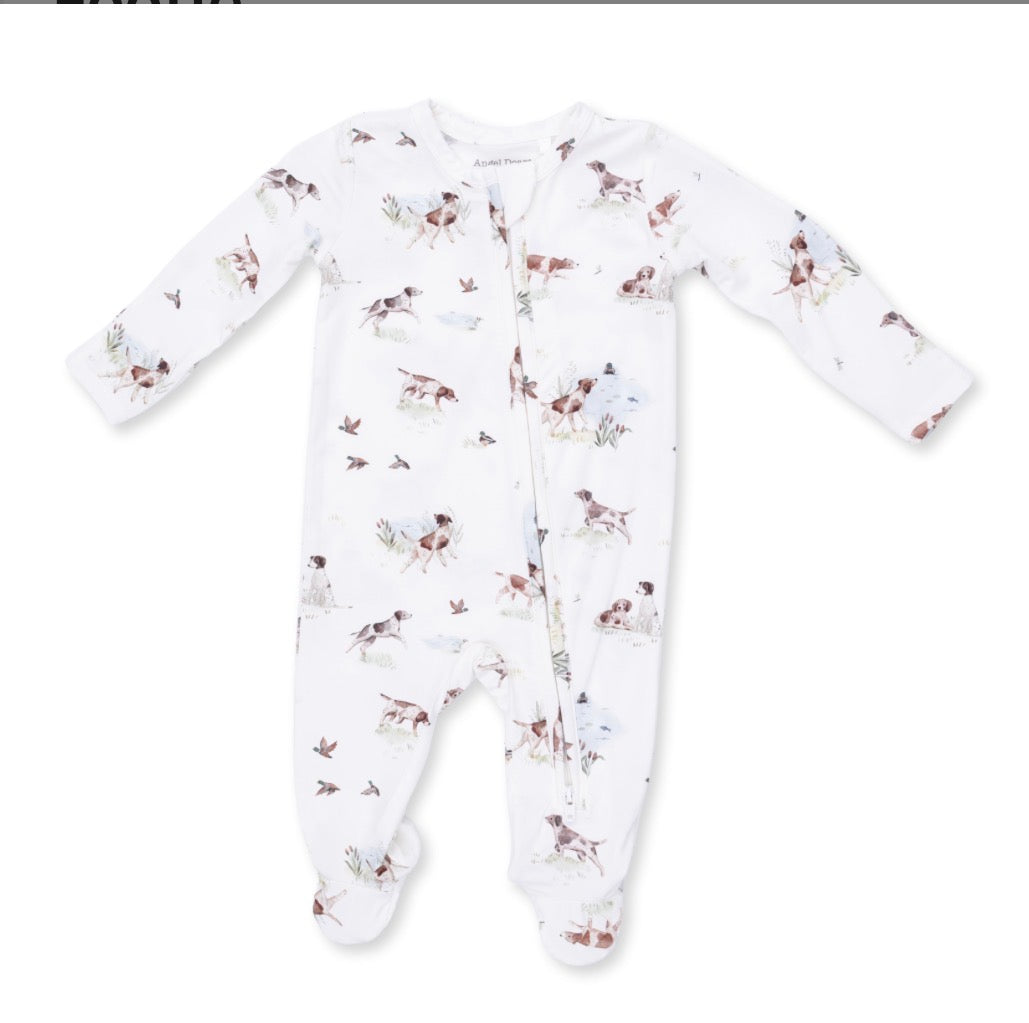 Pointer Pups and Duck Buddies 2way Zipper Footie