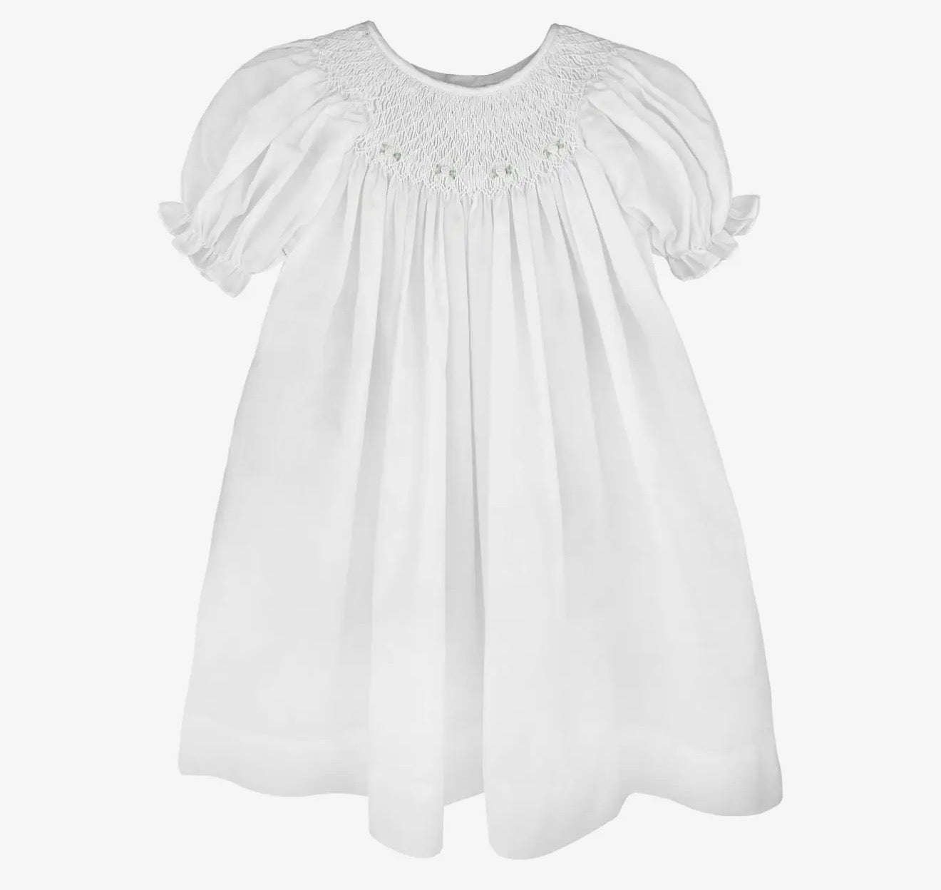 Smocked Daygown White