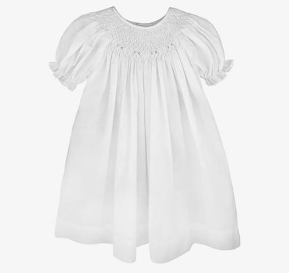 Smocked Daygown White