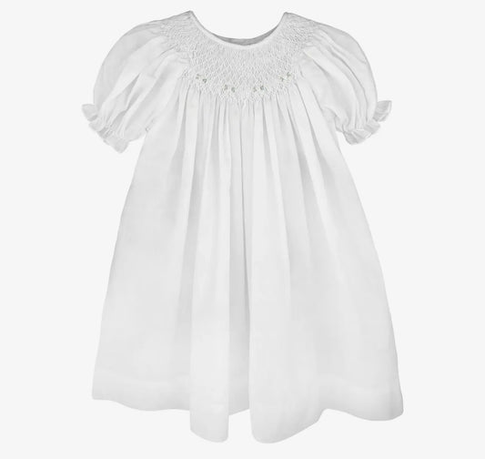 Smocked Daygown White