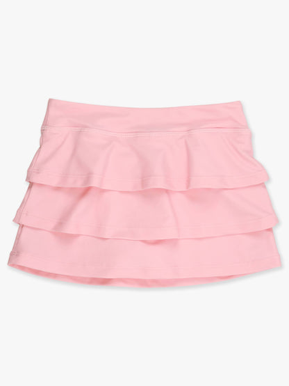 Girls Pink Tiered Active Skort
