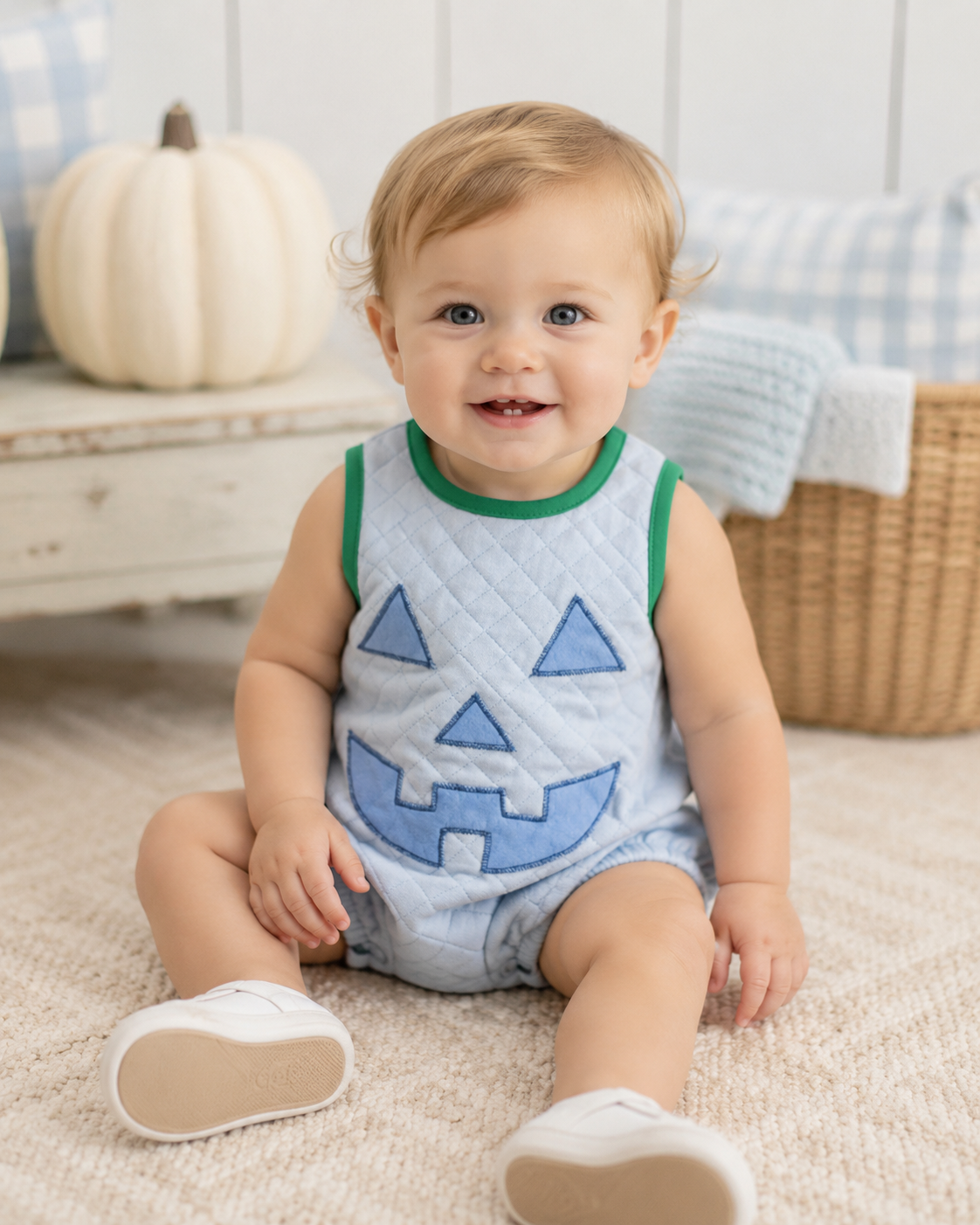 Happy Halloween Blue Pumpkin Bubble Costume