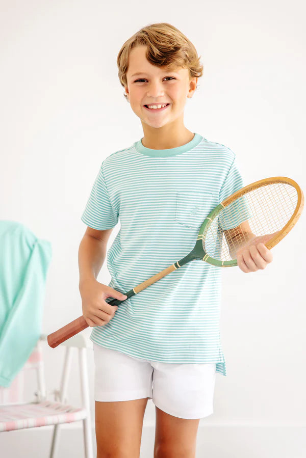 Carter Crewneck Turks Teal Tee
