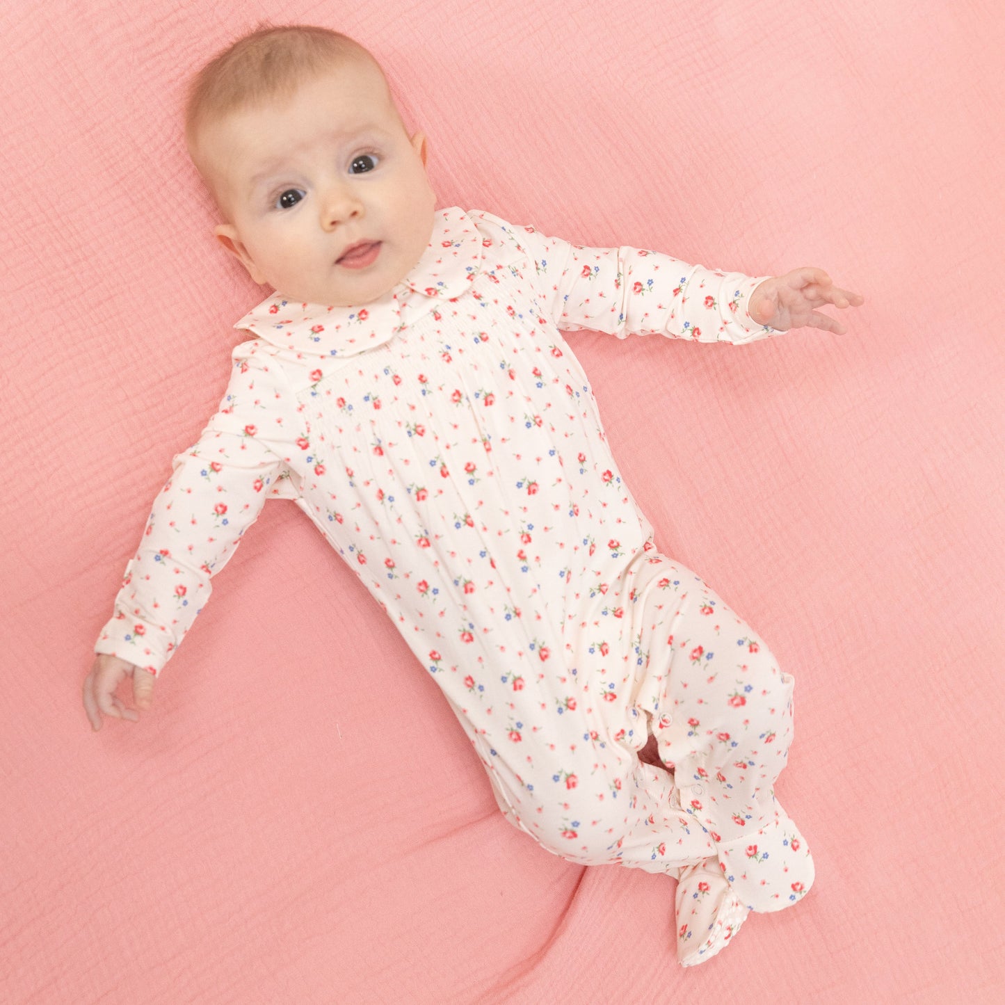 Joli Rosette Smocked Footie