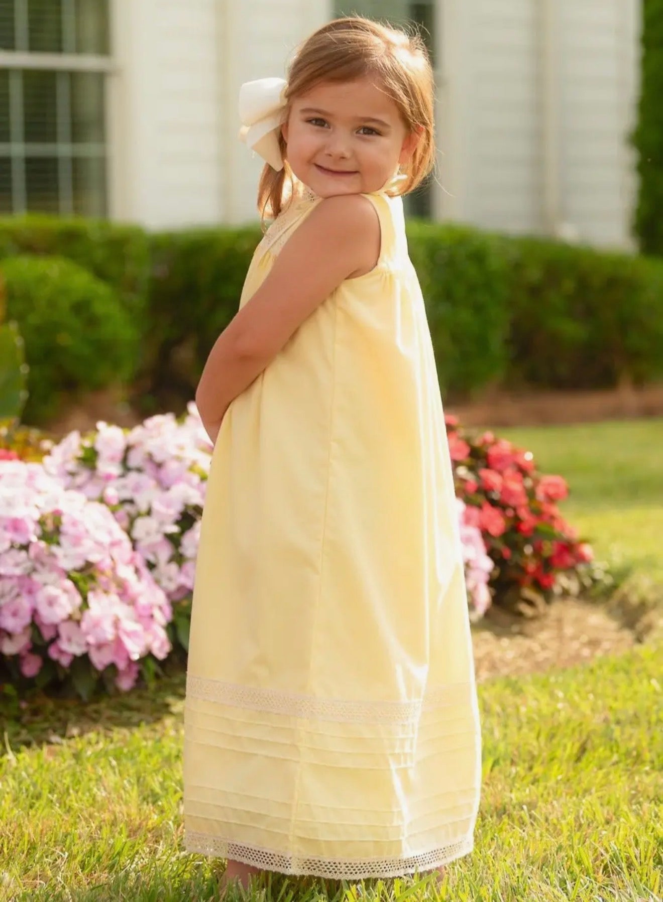 Cambridge Yellow Sleeveless Heirloom Dress