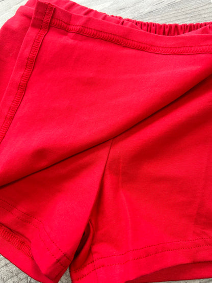 Red Cotton Skort
