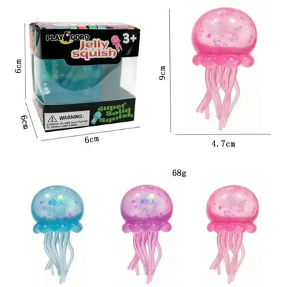 Sequin Glitter jellyfish squishy sensory toy-no brand