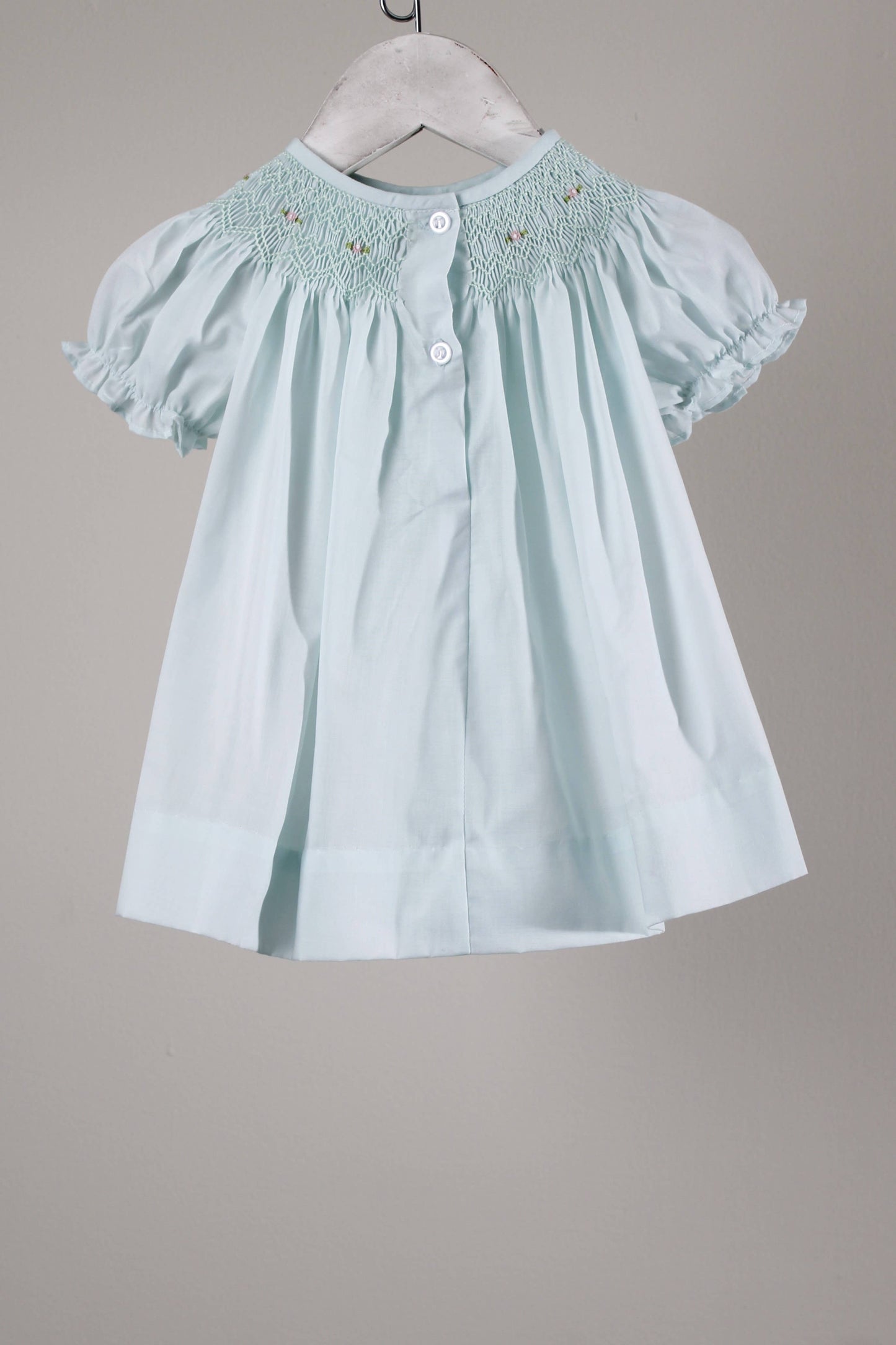 Mint Geometric Iris Dress with Bonnet
