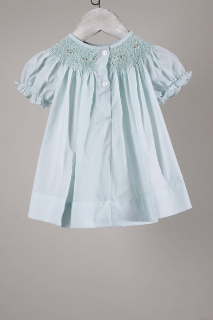 Mint Geometric Iris Dress with Bonnet