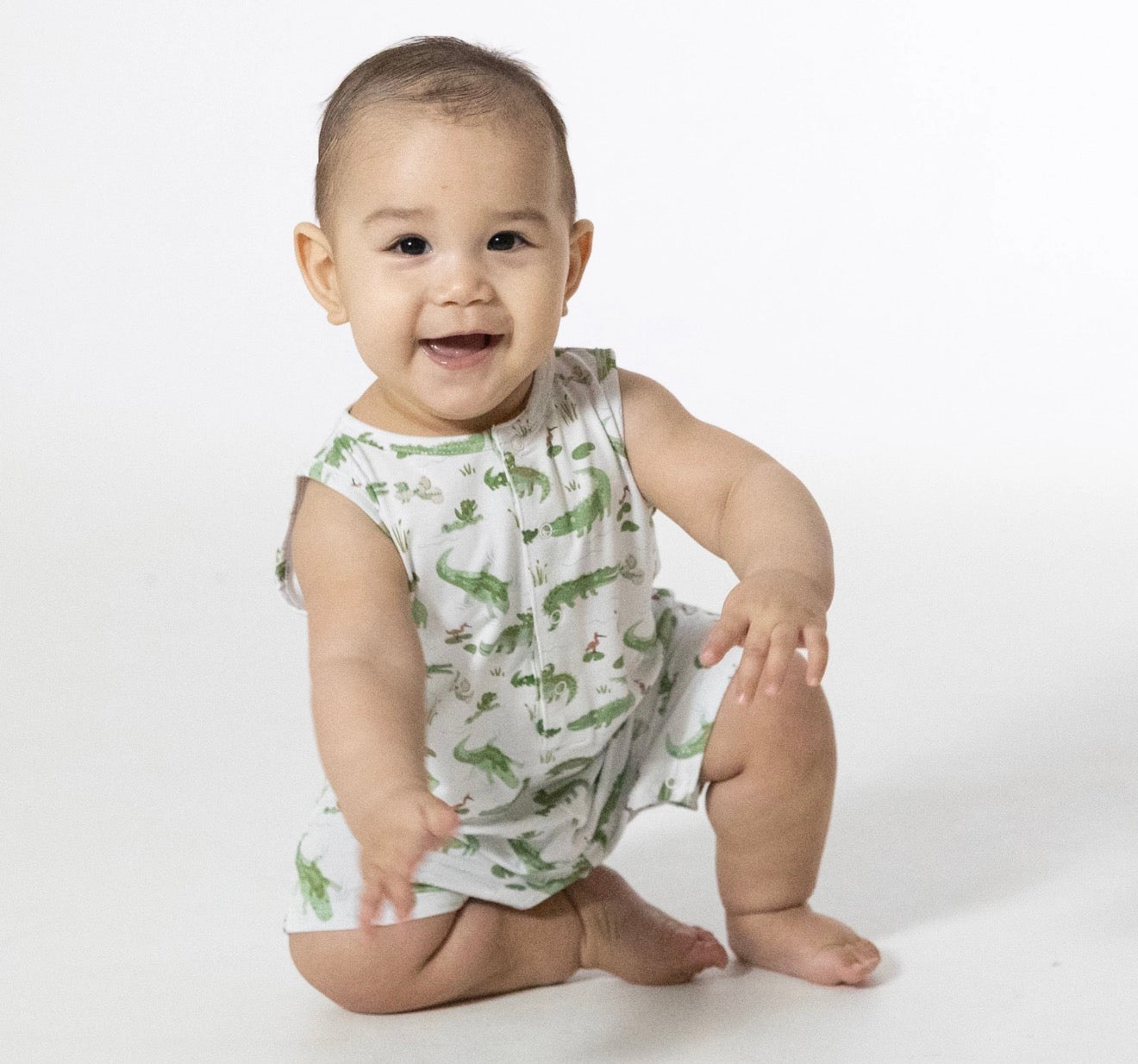 Crayon Alligators Sleeveless Shortie Romper