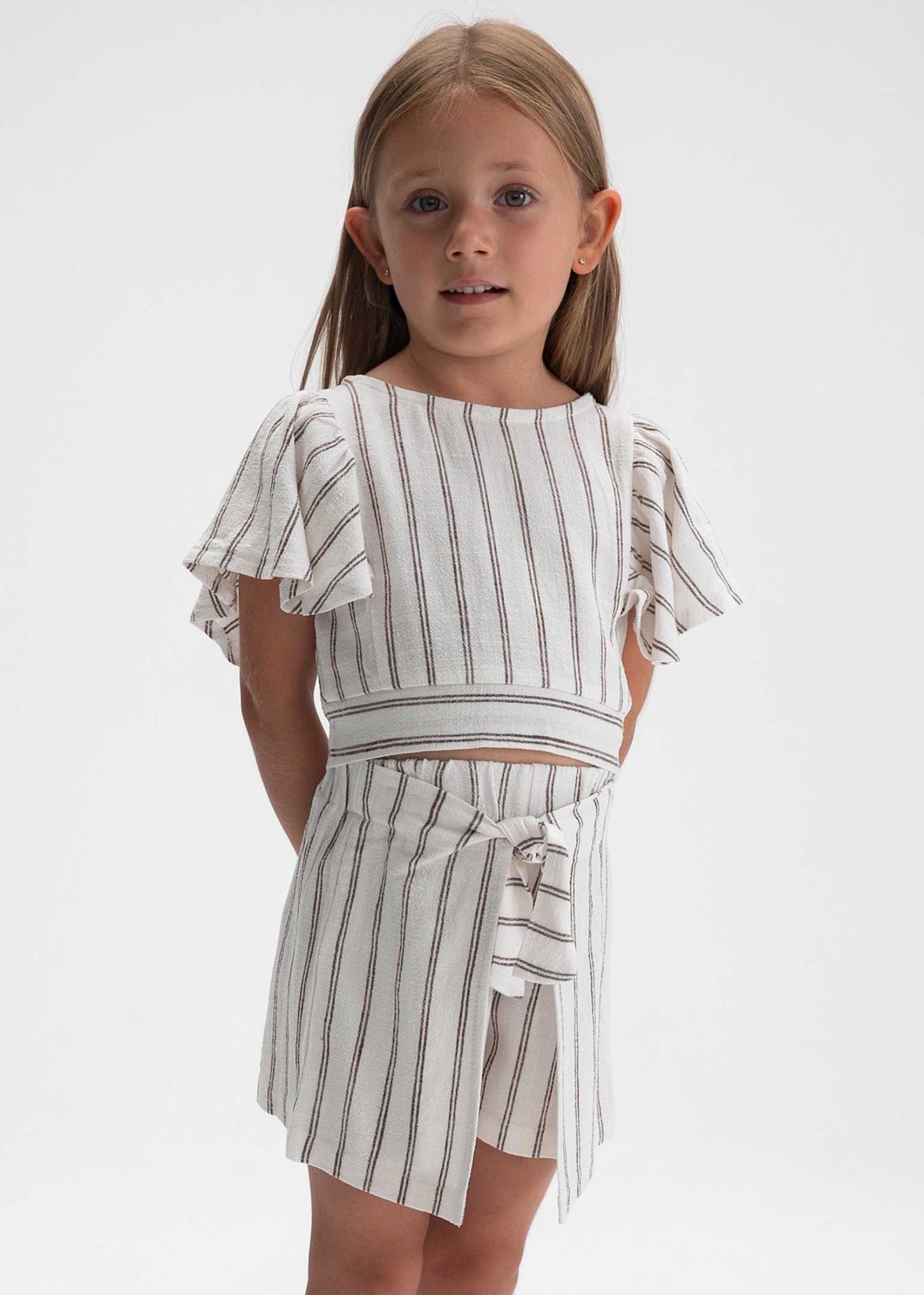 Girls Striped Short Set
