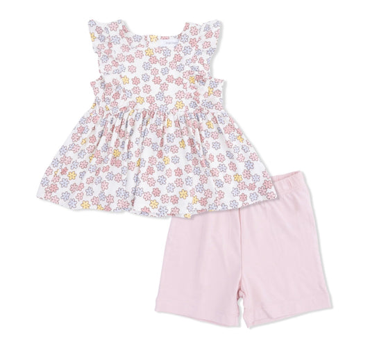 Sarah Floral Ruffle Tank and Short Set