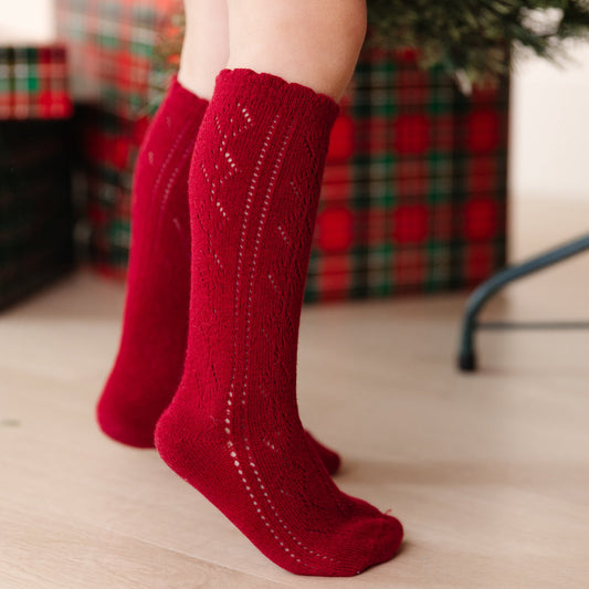 Little Stocking Co. Crimson Scalloped Fancy