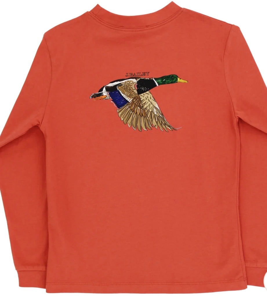 L/S Logo Tee Mallard/Rust