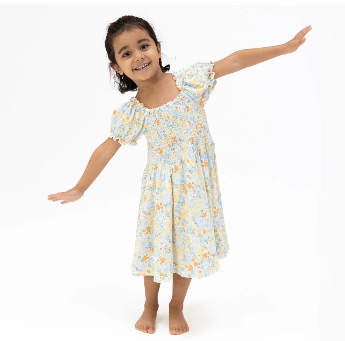 Georgia Floral Smocked Twirly Dress